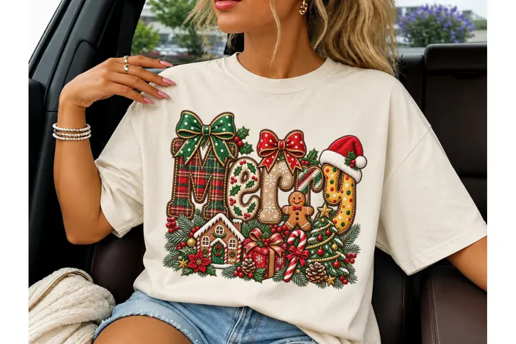 Merry Christmas Gingerbread PNG Tee