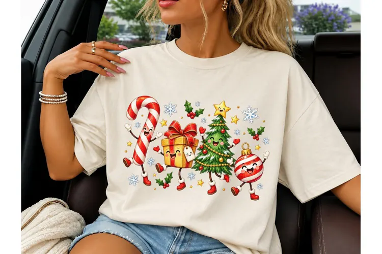 Christmas Characters PNG Shirt Design