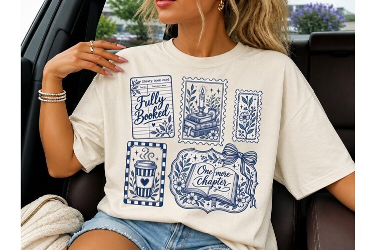 Fully Booked Reader PNG Shirt Design example image 1