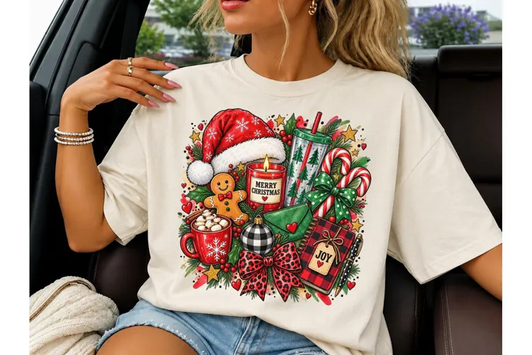 Merry Christmas Cozy Vibes PNG Tee