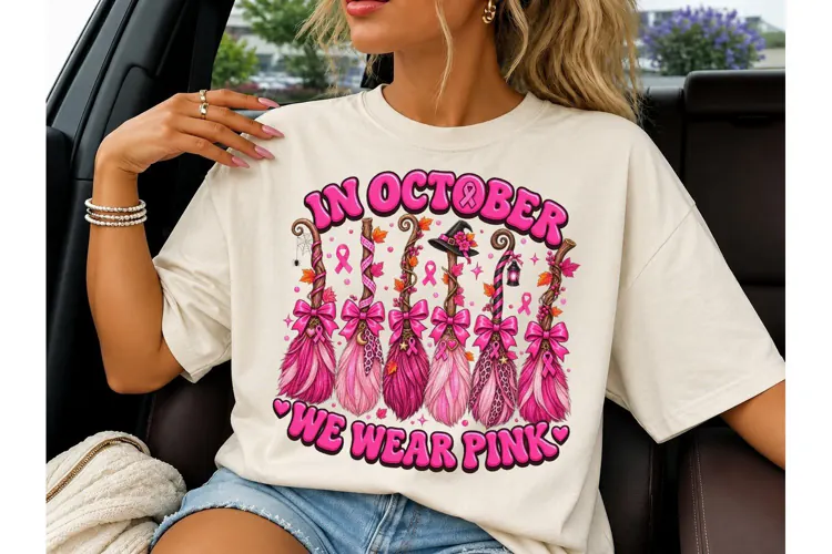 In October We Wear Pink PNG Shirt