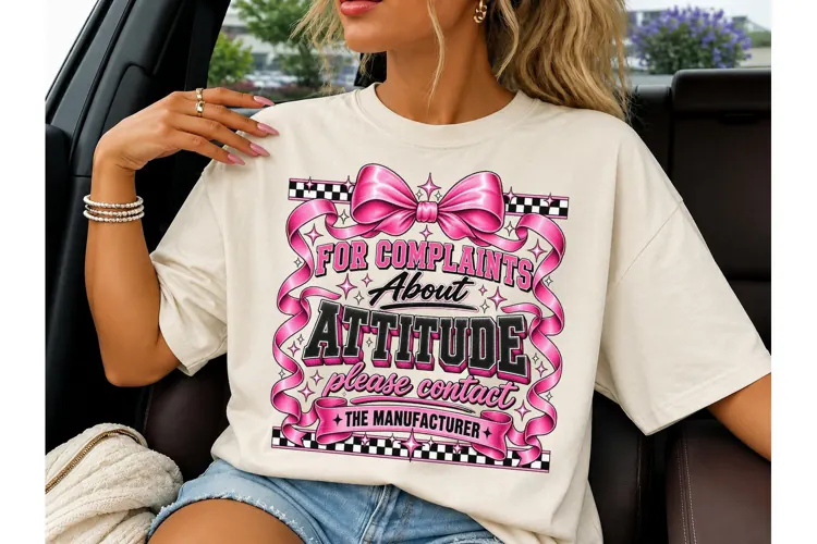 Attitude Complaints Funny Bow PNG Tee