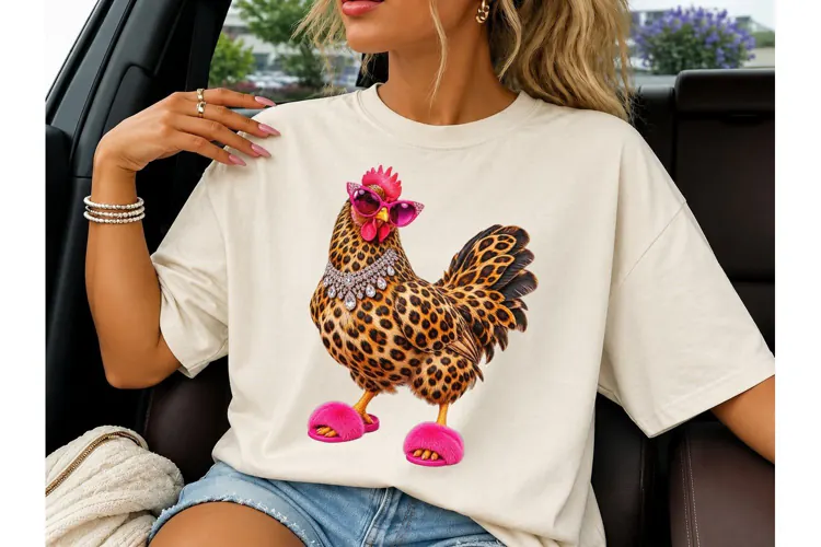 Sassy Leopard Chicken PNG Sublimation