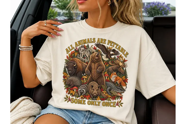 All Animals Pettable Once PNG Tee Design