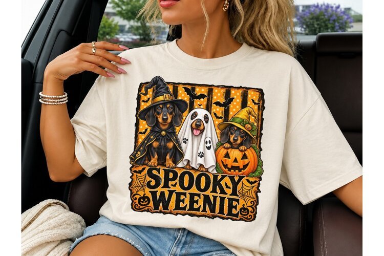 Spooky Weenie Dachshund Halloween PNG example image 1