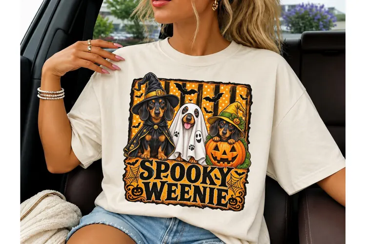 Spooky Weenie Dachshund Halloween PNG