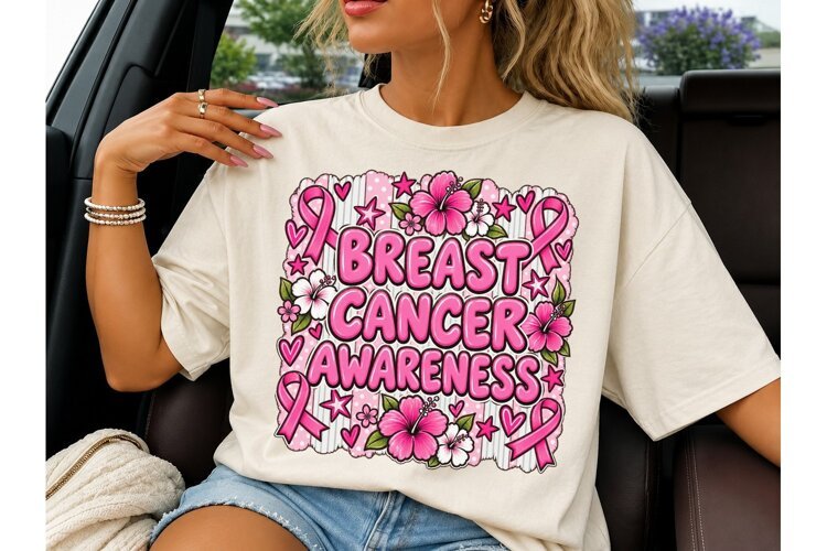 Breast Cancer Awareness PNG Shirt Design example image 1