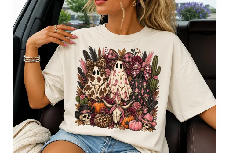 Western Halloween Ghost PNG Sublimation