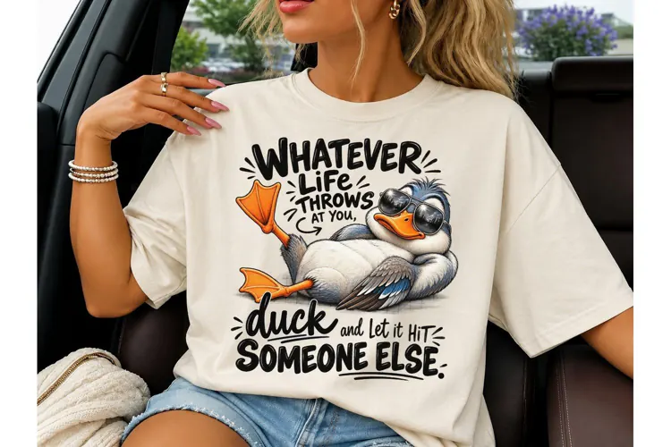 Funny Duck Whatever Life PNG Shirt
