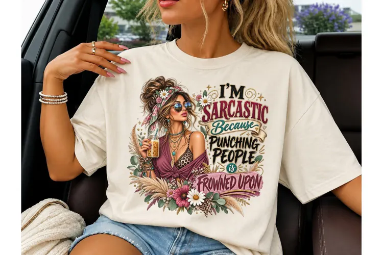 Sarcastic Boho Woman PNG Sublimation Tee