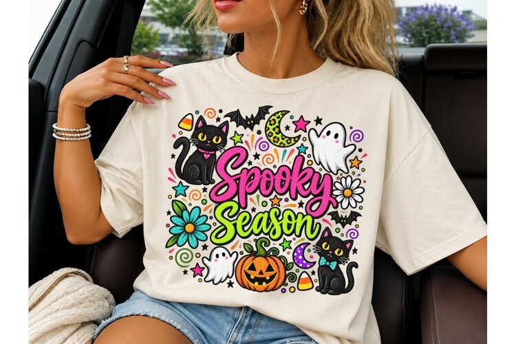 Spooky Season Halloween PNG Shirt Design example image 1