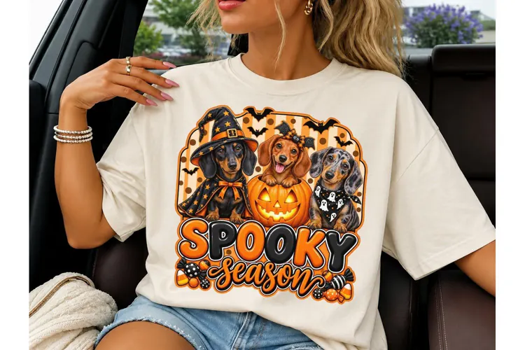 Spooky Season Dachshund Halloween PNG