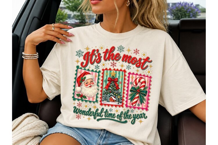 Most Wonderful Time Christmas PNG Tee example image 1