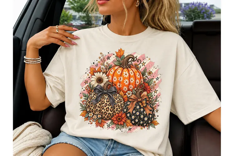 Boho Pumpkin Trio Fall PNG Sublimation