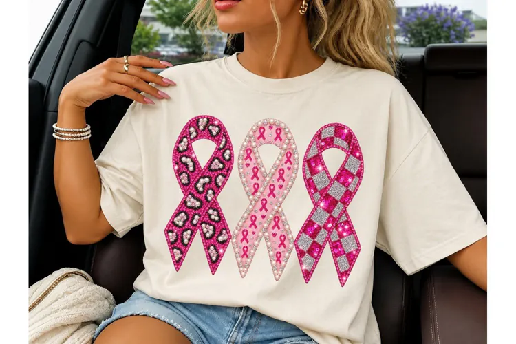 Breast Cancer Awareness Ribbon PNG Tee
