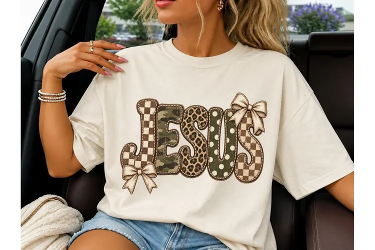 Jesus Boho Patchwork PNG Tee Design