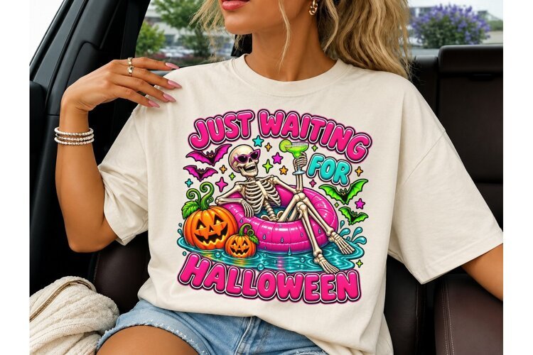 Just Waiting For Halloween PNG Shirt example image 1