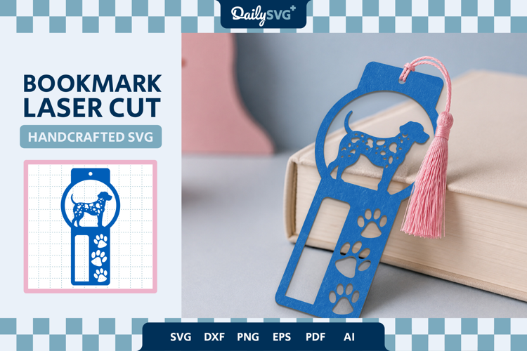 Dog Bookmark Papercut SVG Reading Cut File