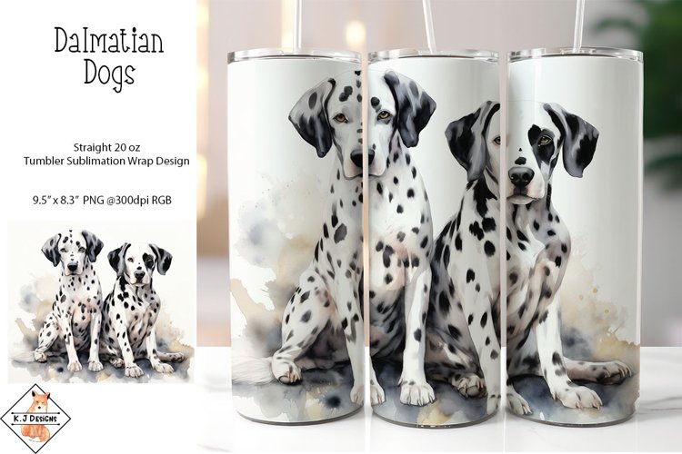 Dalmatian Dogs Tumbler | Sublimation wrap example image 1