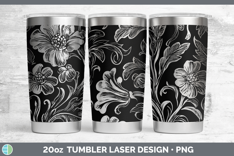 Flower Damask Laser 20oz Tumbler Sublimation Tumbler Designs