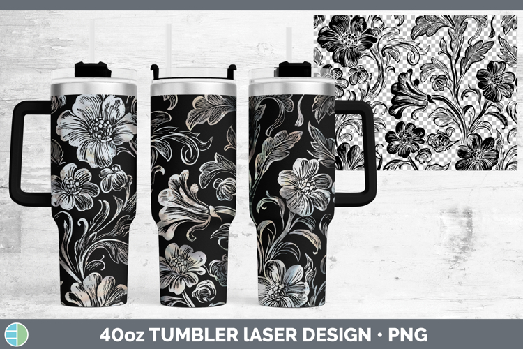 Flower Damask Laser 40oz Tumbler Sublimation Tumbler Designs
