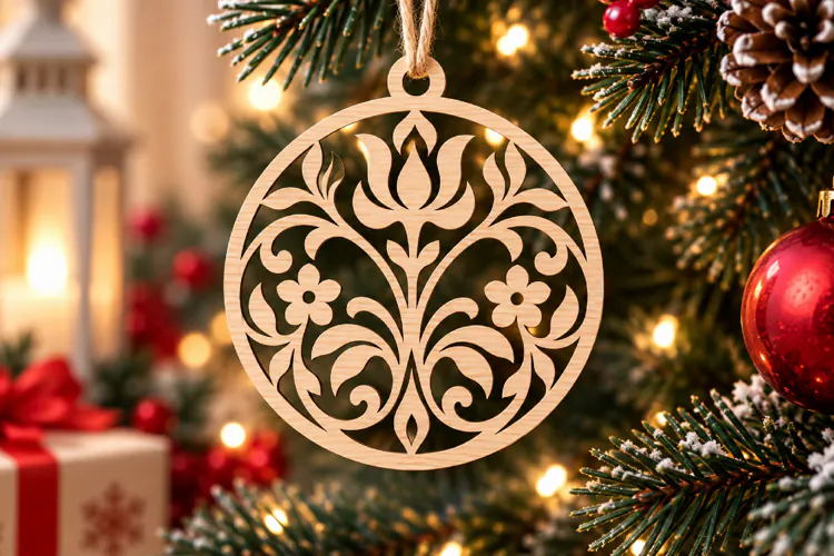 Damask Floral Ornament Laser SVG Cut File