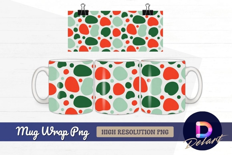 Abstract organic shapes pattern mug design png
