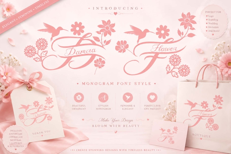 Damira Flower Monogram example image 1