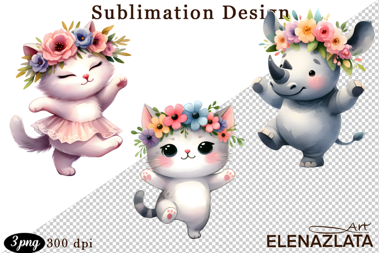Animal clipart, Cute dancing animals Watercolor clipart