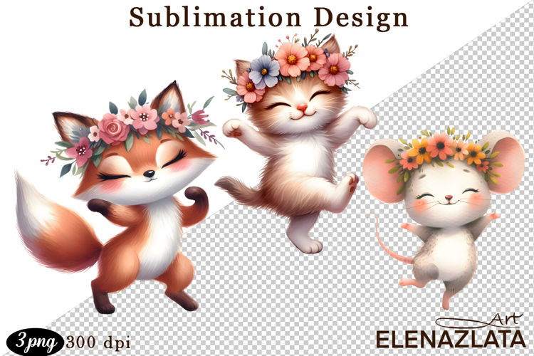 Animal clipart, Cute dancing animals Watercolor clipart