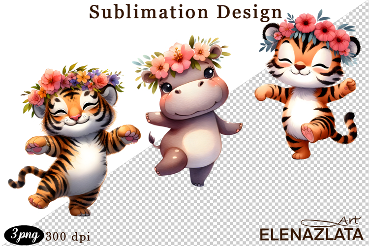 Animal clipart, Cute dancing animals Watercolor clipart