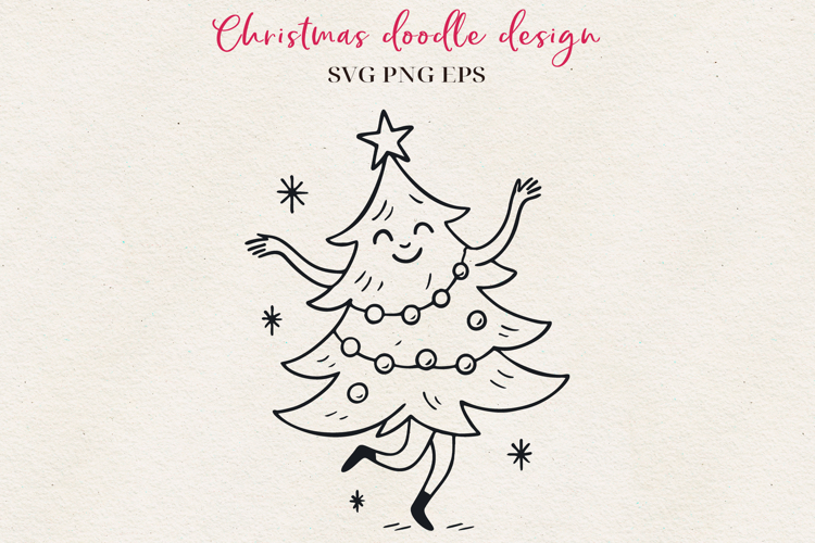 Hand-Drawn Christmas Character | Festive Ink Art SVG PNG EPS