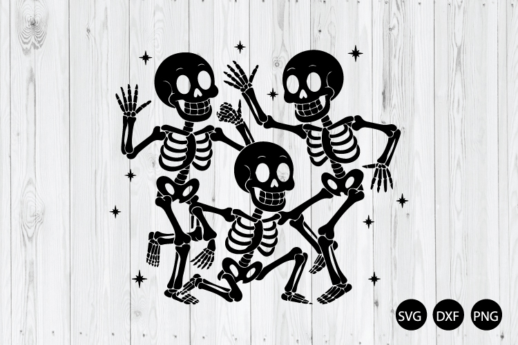 Dancing Skeletons SVG, Vintage Spooky Skeleton Dance SVG