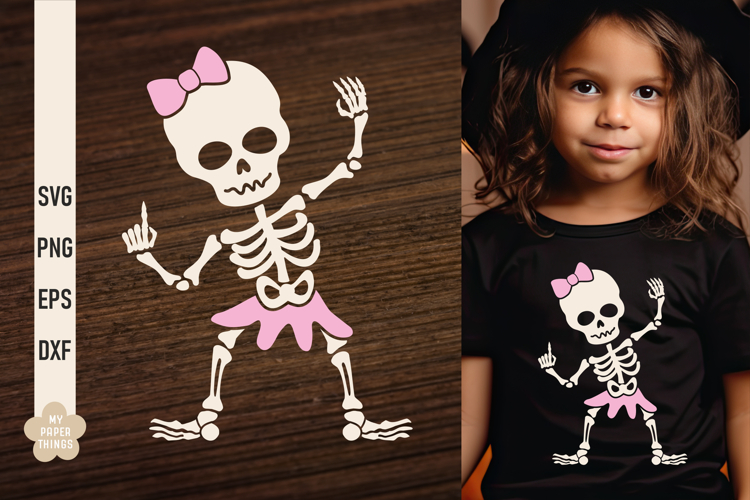 Dancing skeleton Svg, Skeleton Dance Svg, Halloween Girl Svg