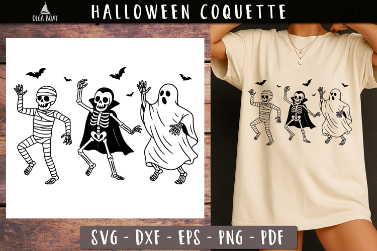 Dancing Mummy Skeleton Ghost Funny Halloween SVG