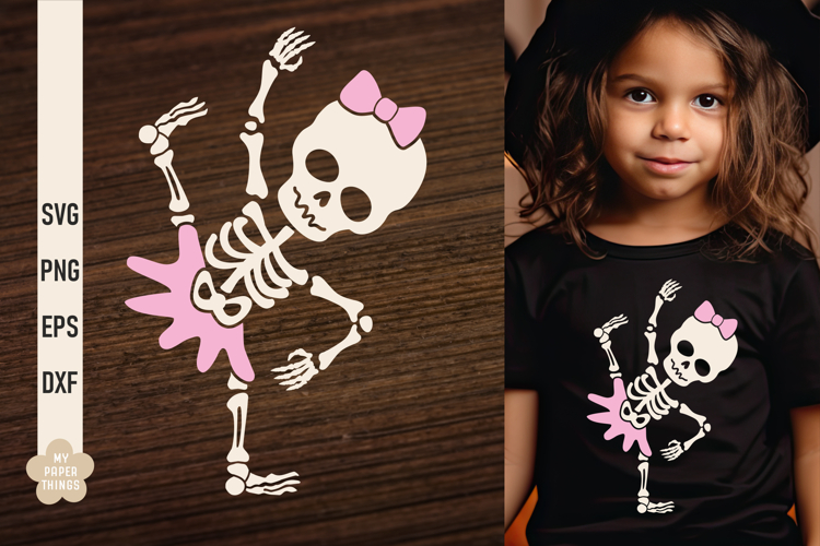 Dancing skeleton Svg, Skeleton Dance Svg, Halloween Girl Svg