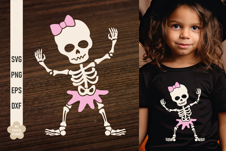 Dancing skeleton Svg, Skeleton Dance Svg, Halloween Girl Svg