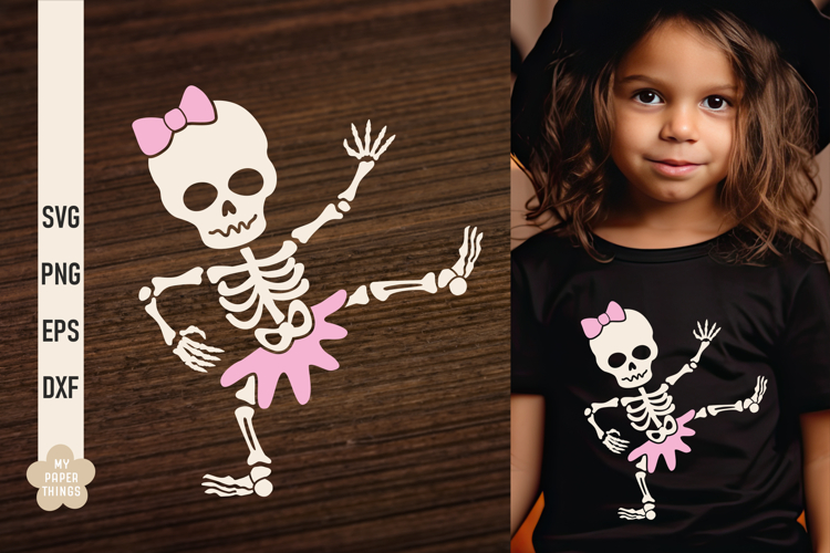 Dancing skeleton Svg, Skeleton Dance Svg, Halloween Girl Svg