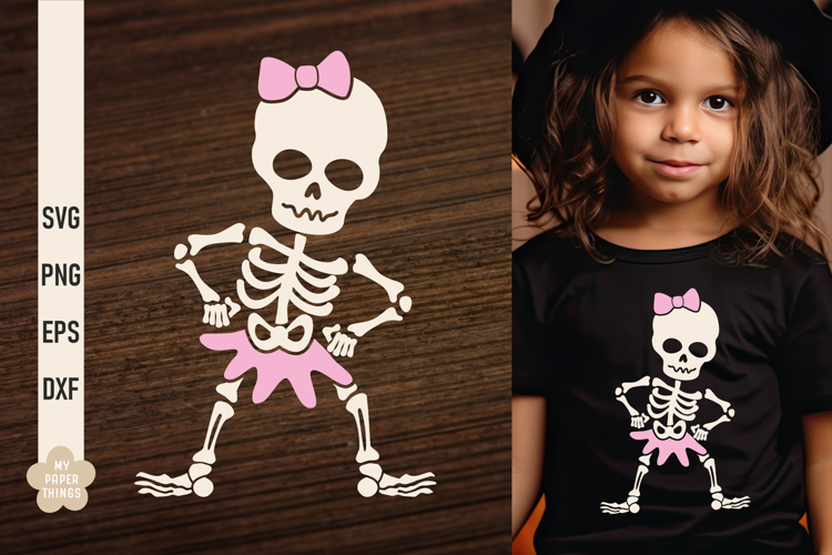 Dancing skeleton Svg, Skeleton Dance Svg, Halloween Girl Svg