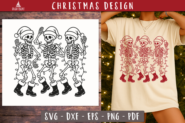 Dancing Skeletons Christmas SVG
