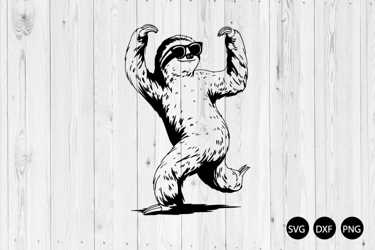 Dancing Sloth Wearing Sunglasses SVG, Sloth SVG, Animal SVG