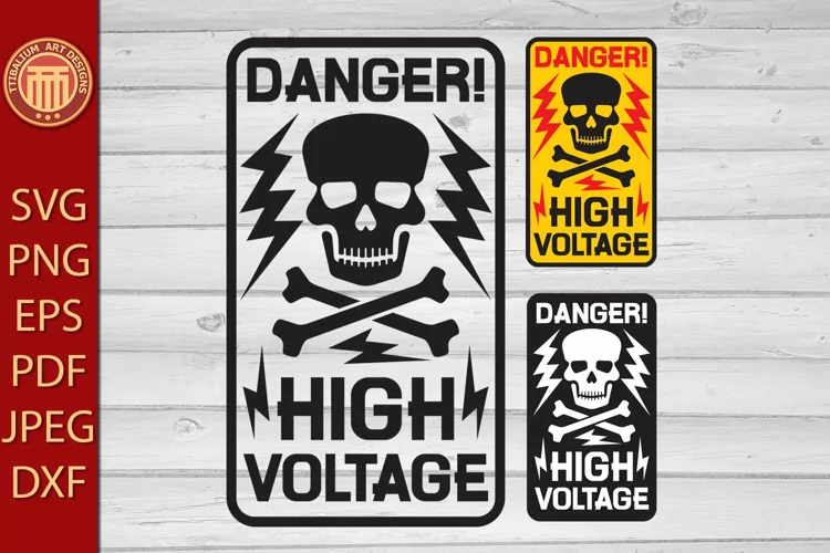 Danger! High Voltage Sign - eps, jpg, svg, pdf, png files