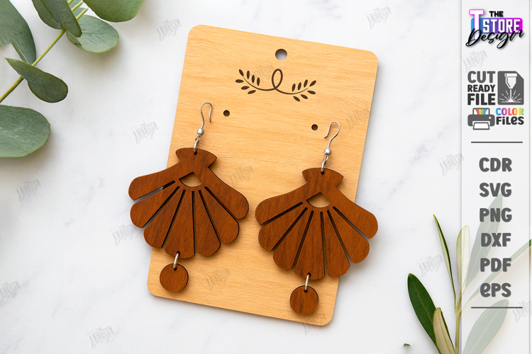 Dangle Earrings Laser Cut|Pendant Earrings|Boho Earrings SVG