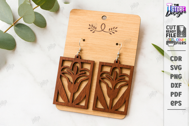 Dangle Earrings Laser Cut|Pendant Earrings|Boho Earrings SVG