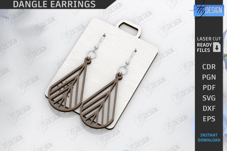 Dangle Earrings Laser Cut|Geometric Earrings|Boho SVG Design