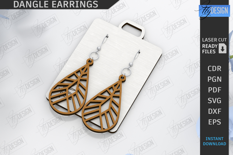 Dangle Earrings Laser Cut|Geometric Earrings|Boho SVG Design