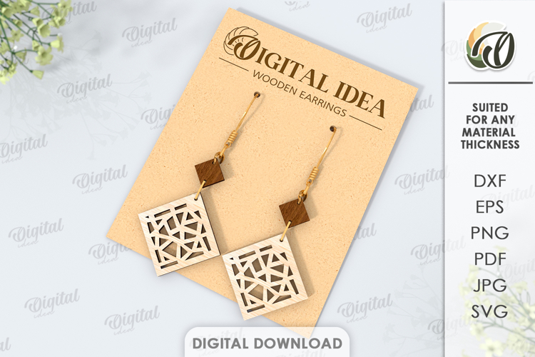 Dangle Earrings Laser Cut. Boho Dangle Earrings SVG