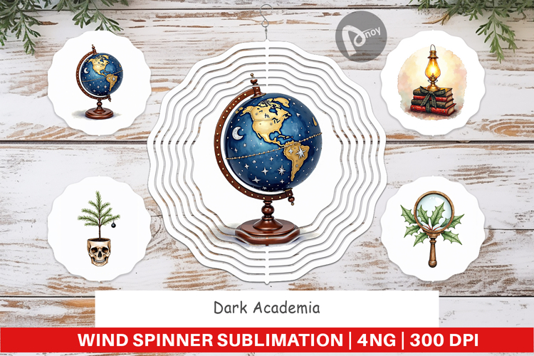 Dark Academia Christmas Wind Spinner