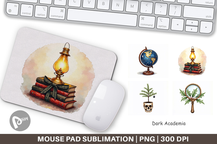Dark Academia Christmas Mouse Pad