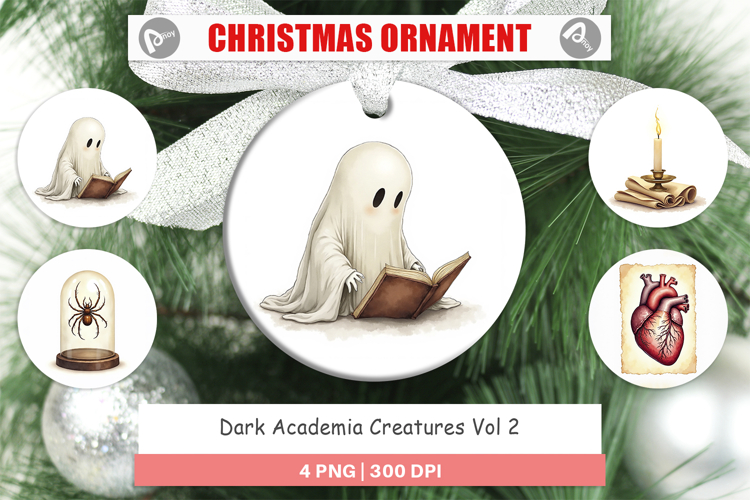Ornament Watercolor Dark Academia Creatures